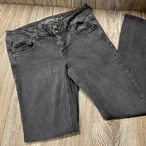 Vintage Women's American Eagle Nice Black Boot Cut Denim Jeans Size 8 Short